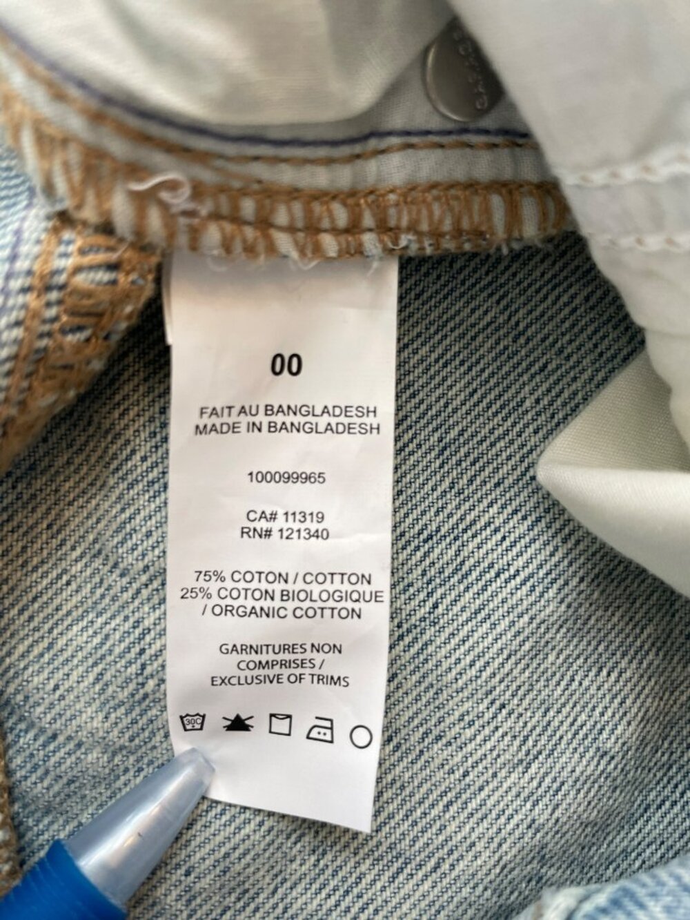 Garage Denim Slouchy Jeans Willow Blue Organic Cotton Blend Wmns Sz 00/23 $70NWT - Picture 6 of 8